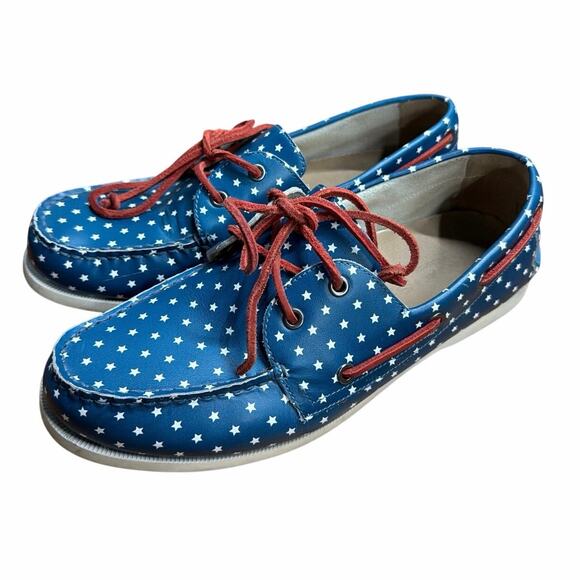 Froats Star Spangleds Boat Shoes 10.5 Americana Preppy - Picture 4 of 7